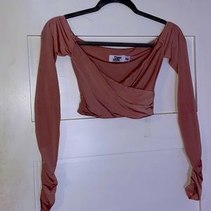 Tiger mist xs light pink wrap top